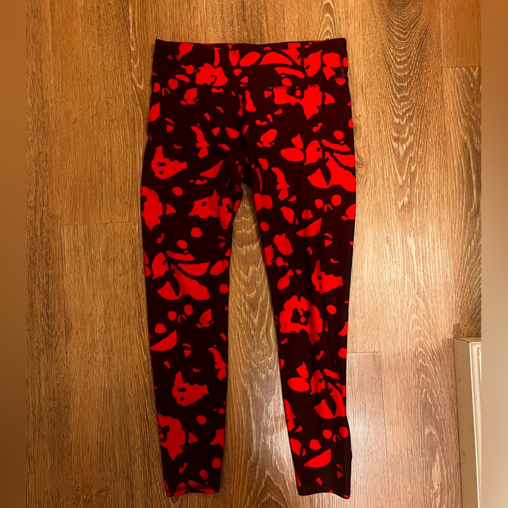 Fabletics Red and Black Patterned Leggings